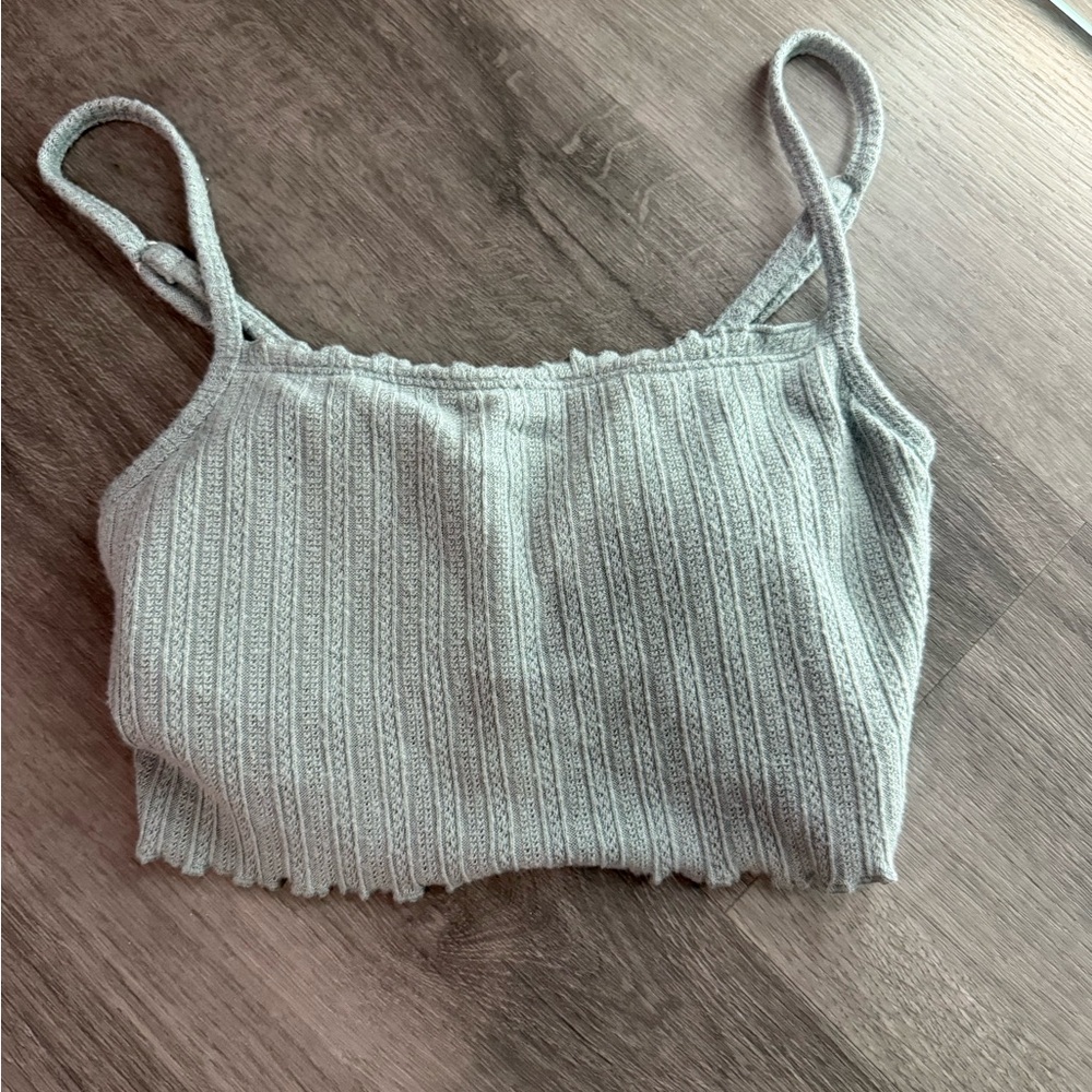 Gilly Hicks Green Ribbed Crop Camisole
